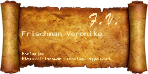 Frischman Veronika névjegykártya